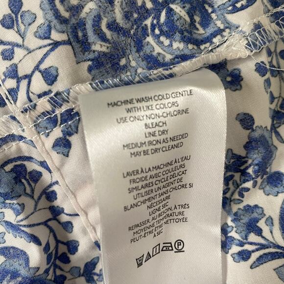 NWT Anthropologie Somerset Maxi in Ivory Blue Fern Floral Tiered Cotton Dress LP - Picture 4 of 6